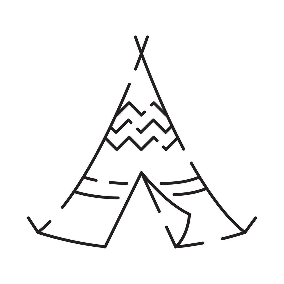 Camp icon on white background. Camping tent line icon vector. vector