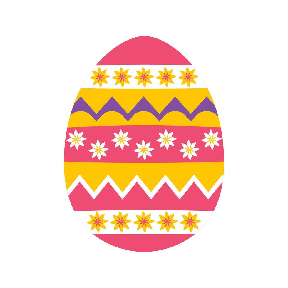 Vintage Easter egg design. Happy Easter Egg design. Illustration vector flat design. Easter eggs with different textures on a white background.