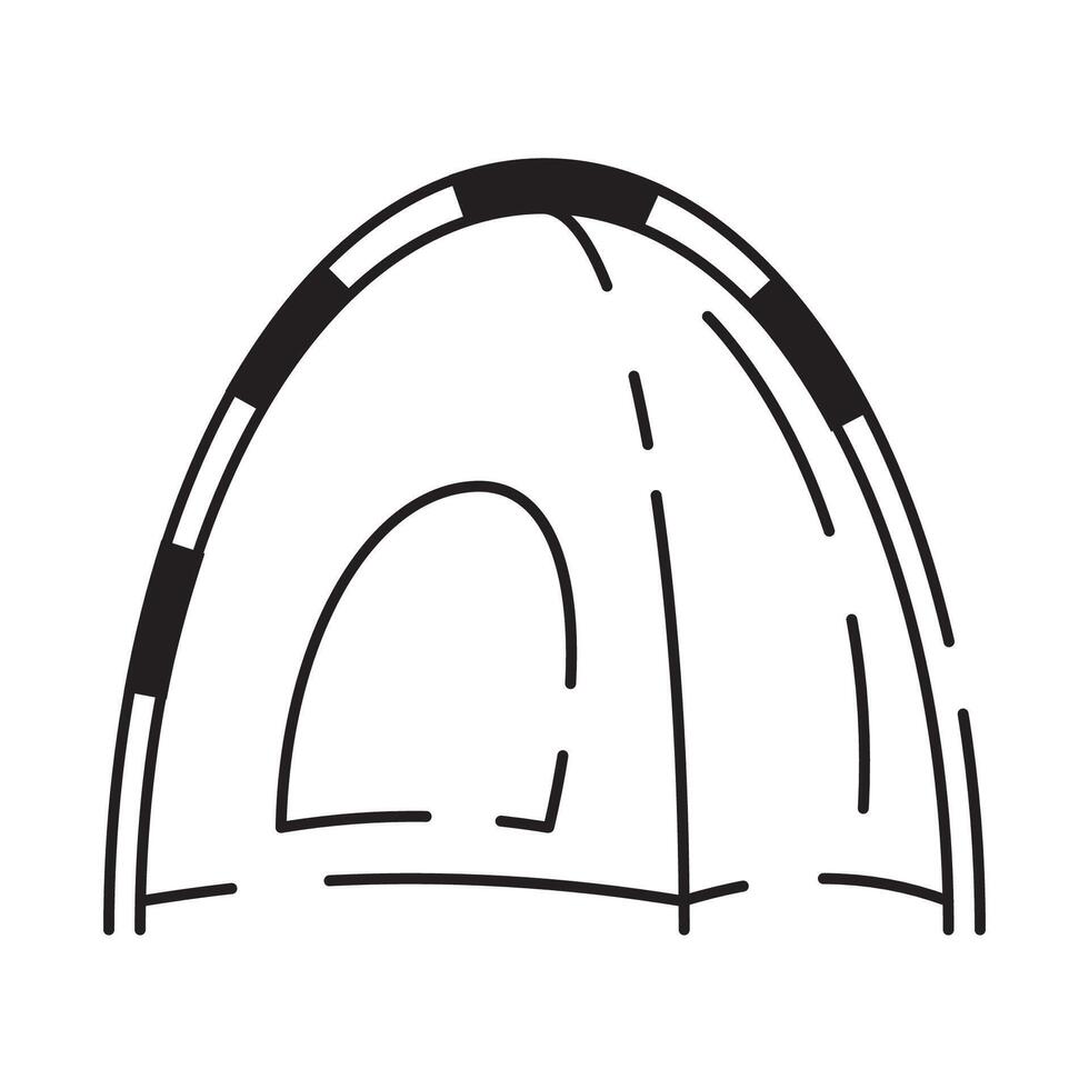 Camp icon on white background. Camping tent line icon vector. vector