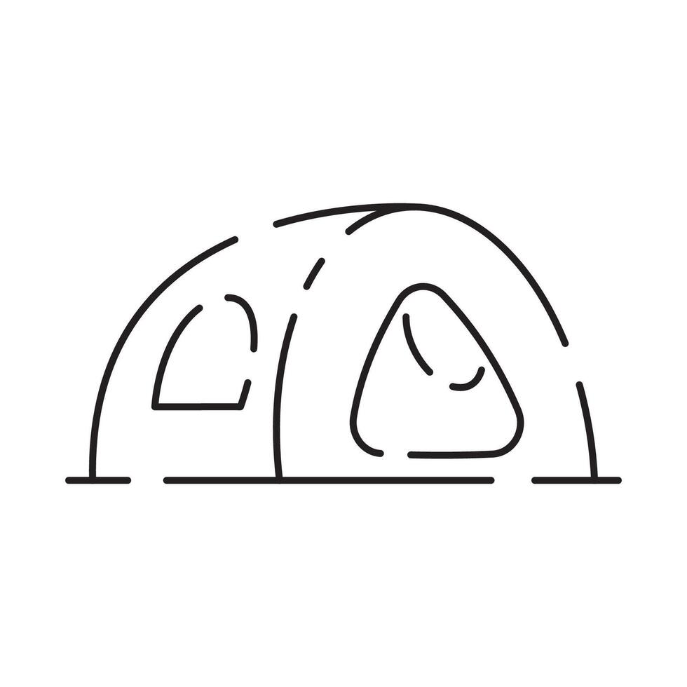 Camp icon on white background. Camping tent line icon vector. vector
