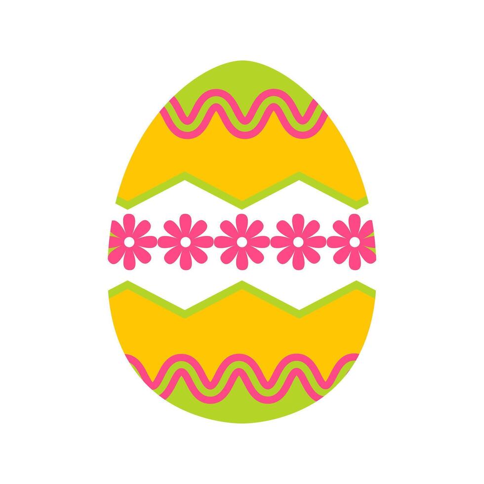 Vintage Easter egg design. Happy Easter Egg design. Illustration vector flat design. Easter eggs with different textures on a white background.