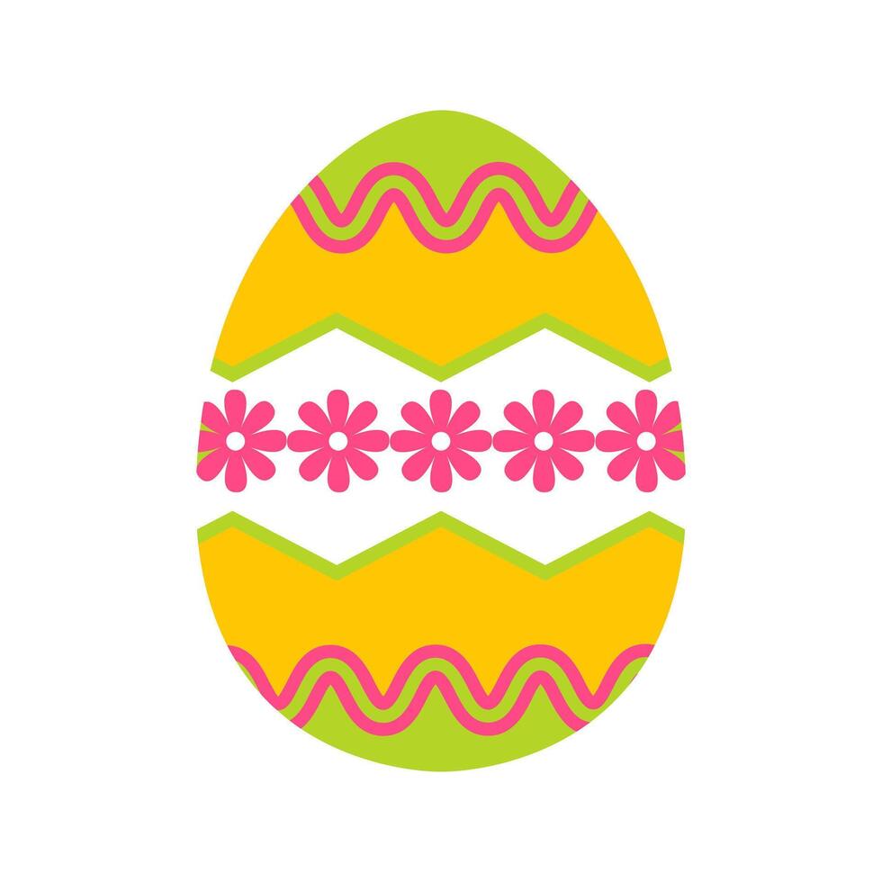 Vintage Easter egg design. Happy Easter Egg design. Illustration vector flat design. Easter eggs with different textures on a white background.