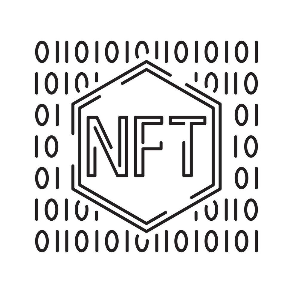 Icon Line NFT vector digital token.