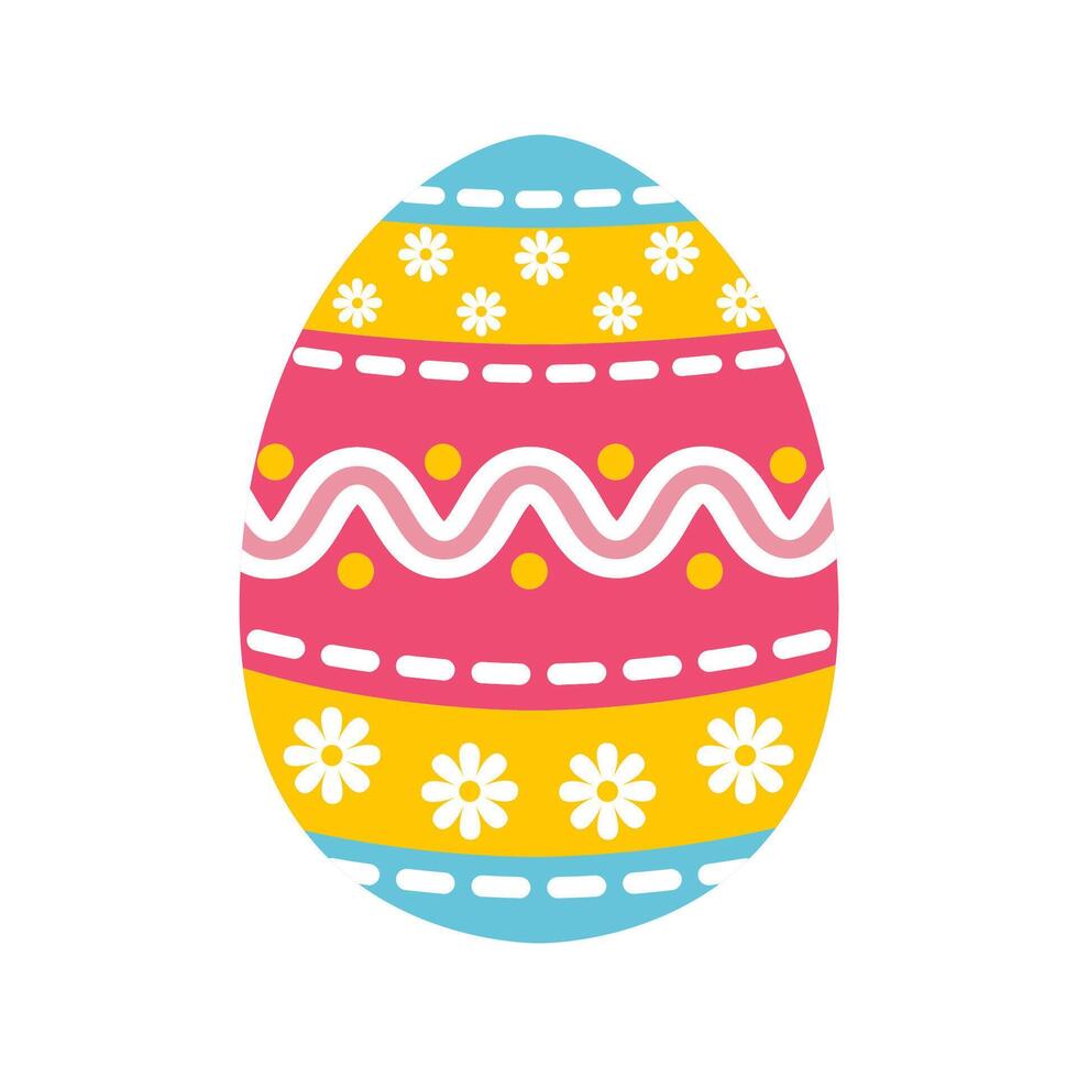 Vintage Easter egg design. Happy Easter Egg design. Illustration vector flat design. Easter eggs with different textures on a white background.