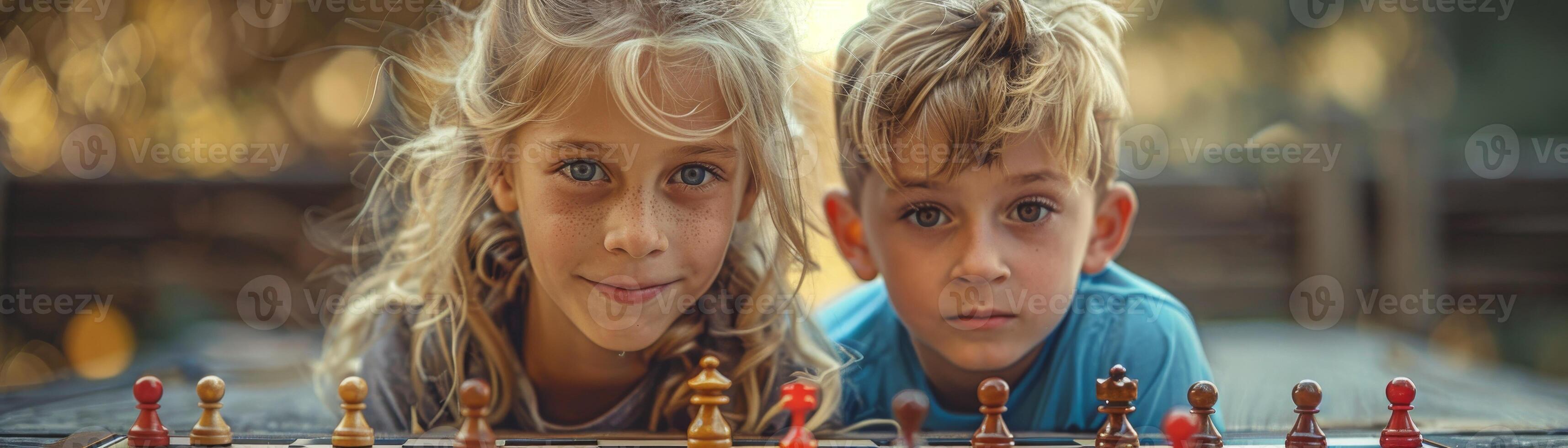 AI generated Sibling competition in a game or sport, intense yet affectionate photo