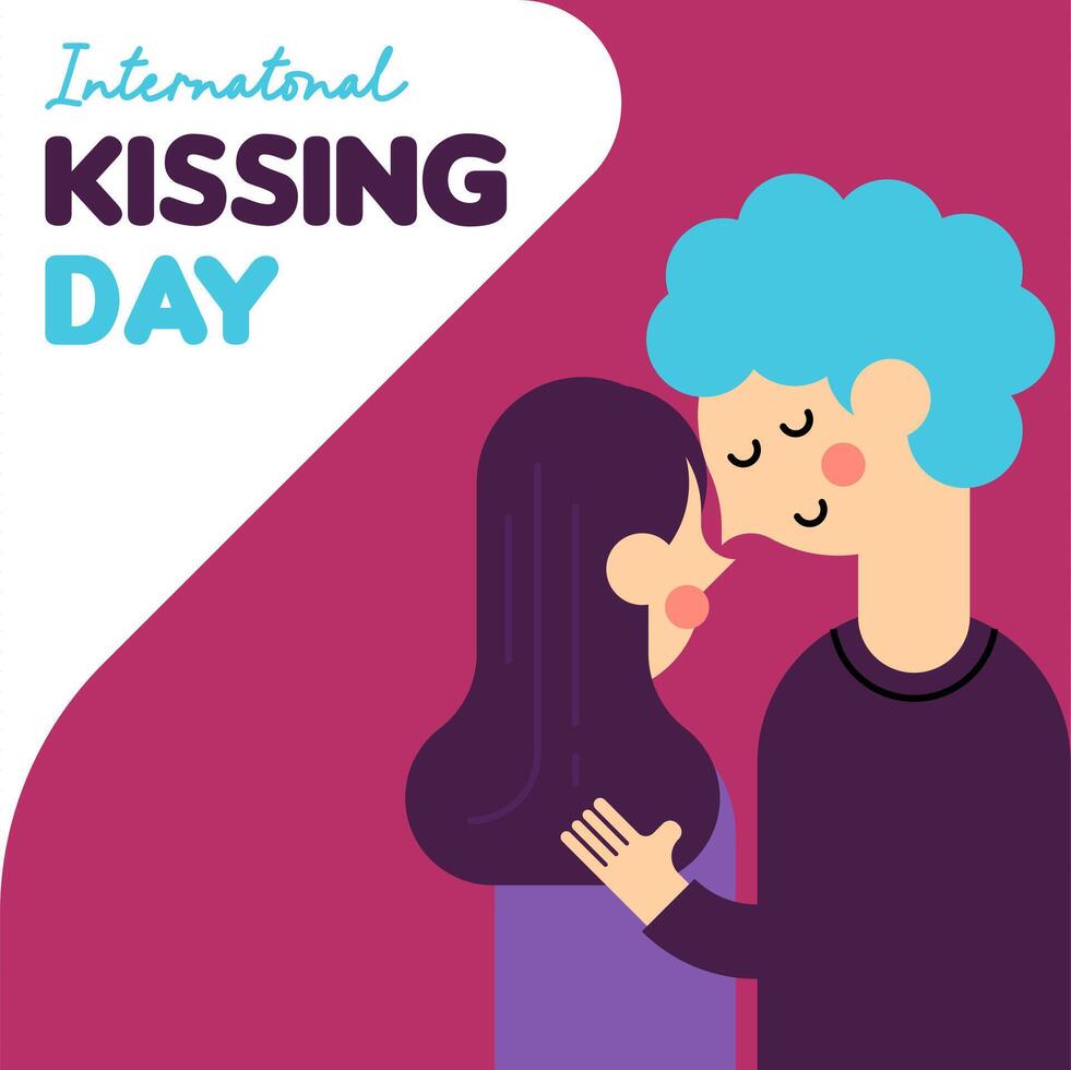 International Kissing Day Illustration Background vector