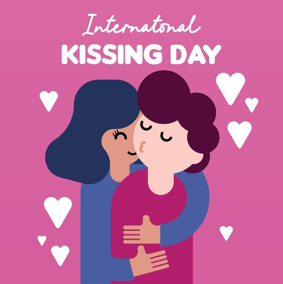 International Kissing Day Illustration Background vector