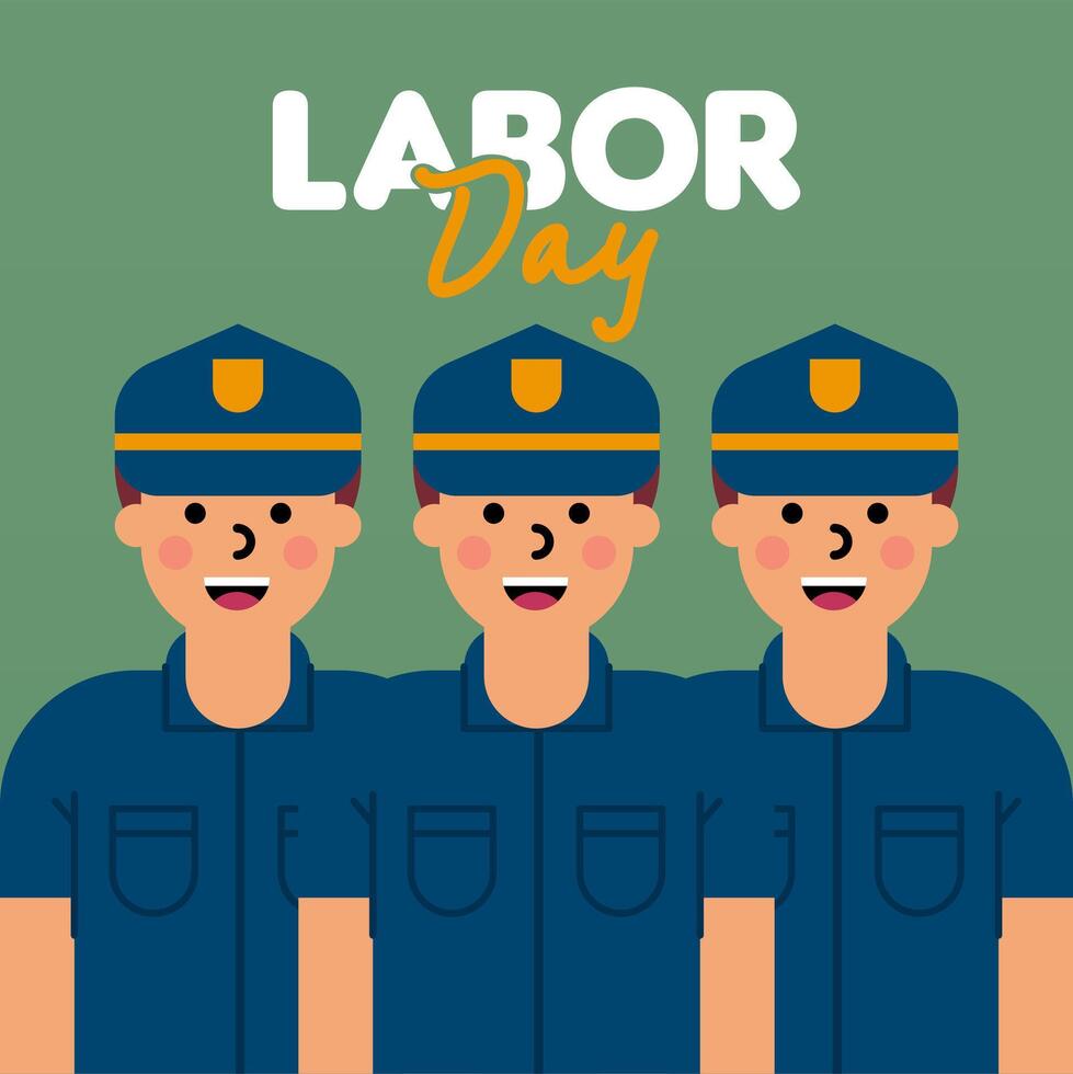 Labour Day Illustration With Worker Character Flat Design Background vector