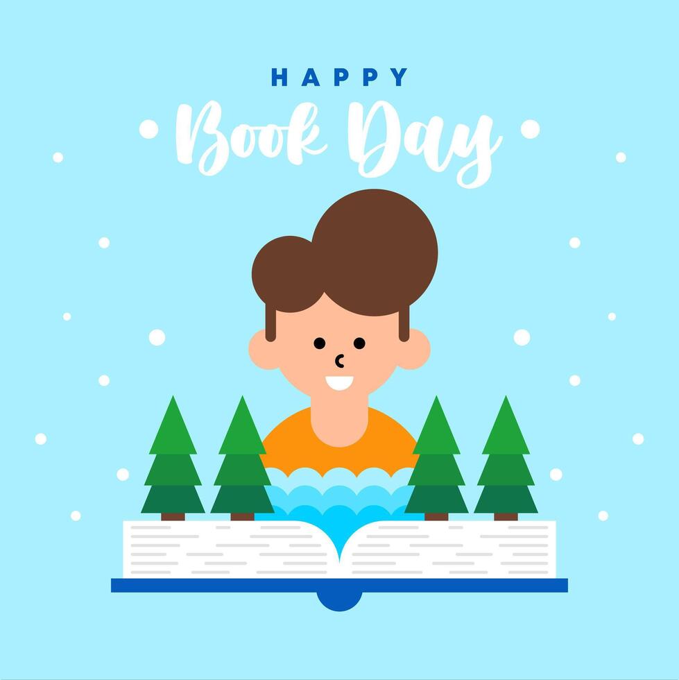 Happy World Book Day Illustration Background vector