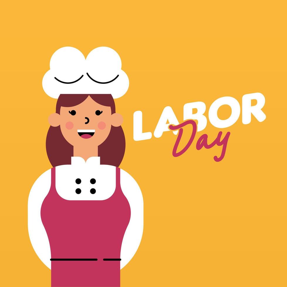 labor día ilustración con trabajador personaje plano diseño antecedentes vector