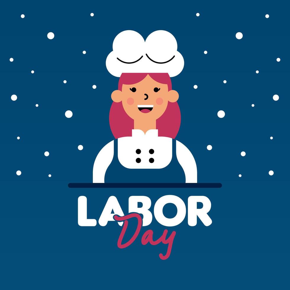 labor día ilustración con trabajador personaje plano diseño antecedentes vector