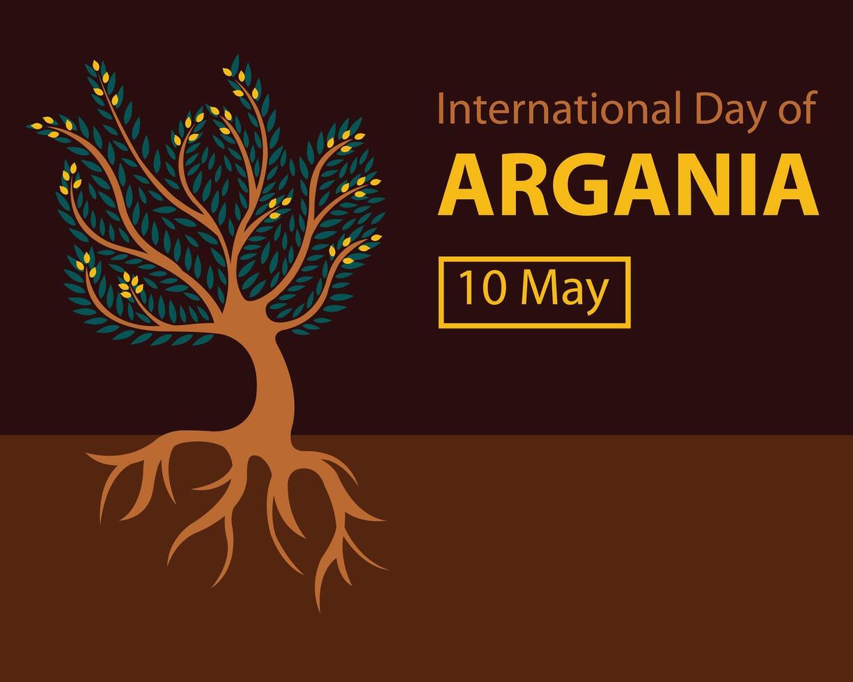 ilustración vector gráfico de el Argania árbol es ya Llevando fruta, Perfecto para internacional día, internacional día de arganía, celebrar, saludo tarjeta, etc.