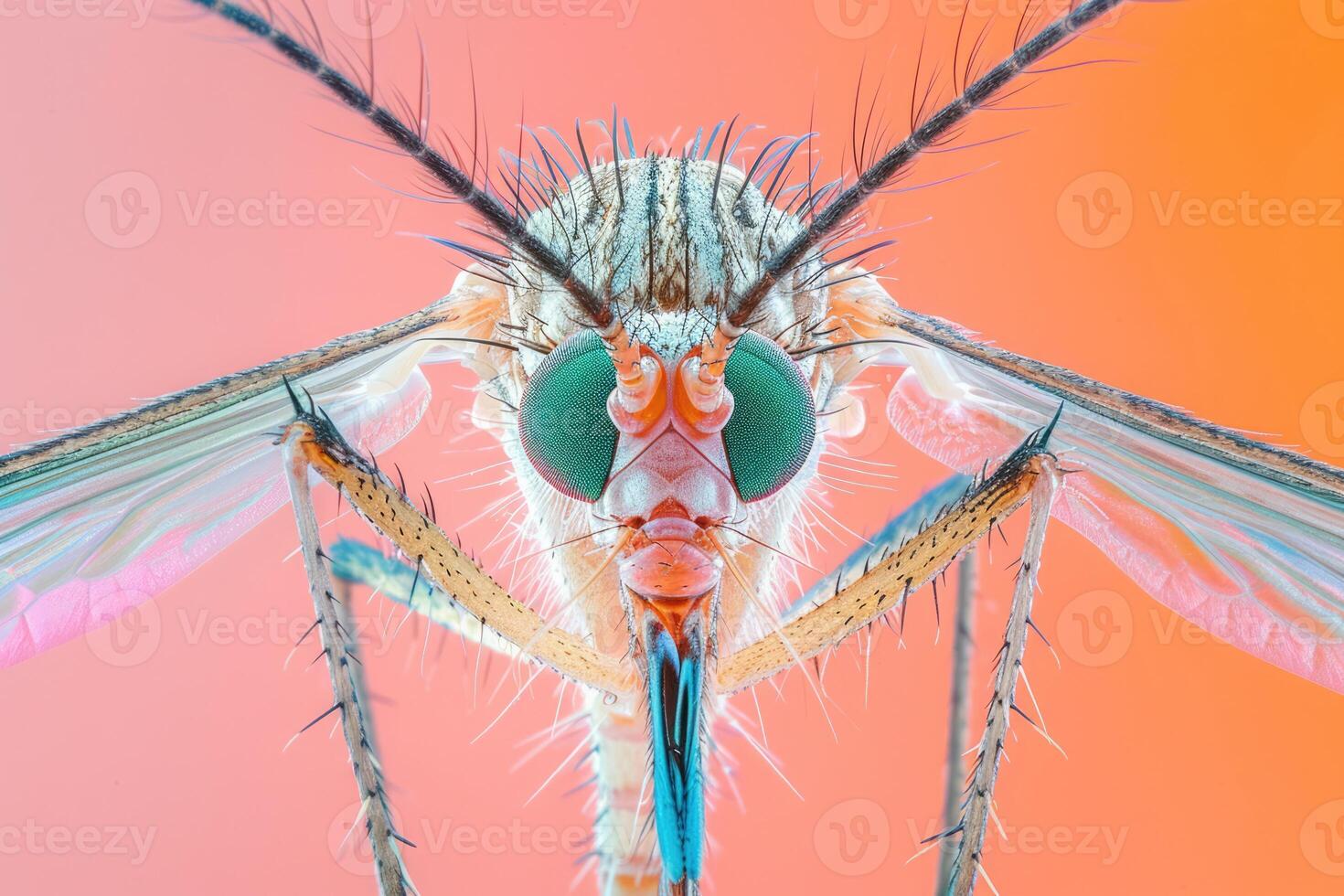 AI generated Generative AI, Close up photo of mosquito insect, macro photography, super detail