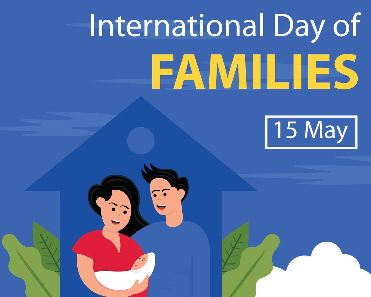 illustration vector graphic of A husband and wife are caring for their baby at home, perfect for international day, international day of families, celebrate, greeting card, etc.