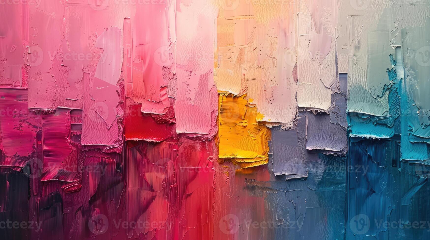 AI generated Generative AI, colorful grunge impasto painted canvas background. Geometric shapes photo