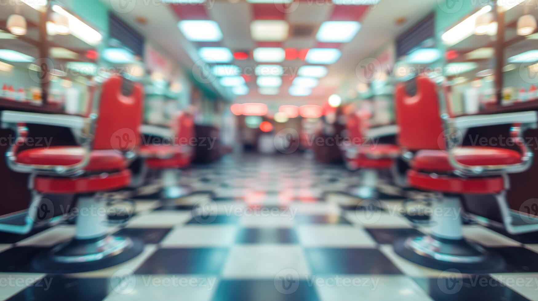 ai generado generativo ai, Clásico foto de retro Barbero tienda de años 50, retro interior diseño