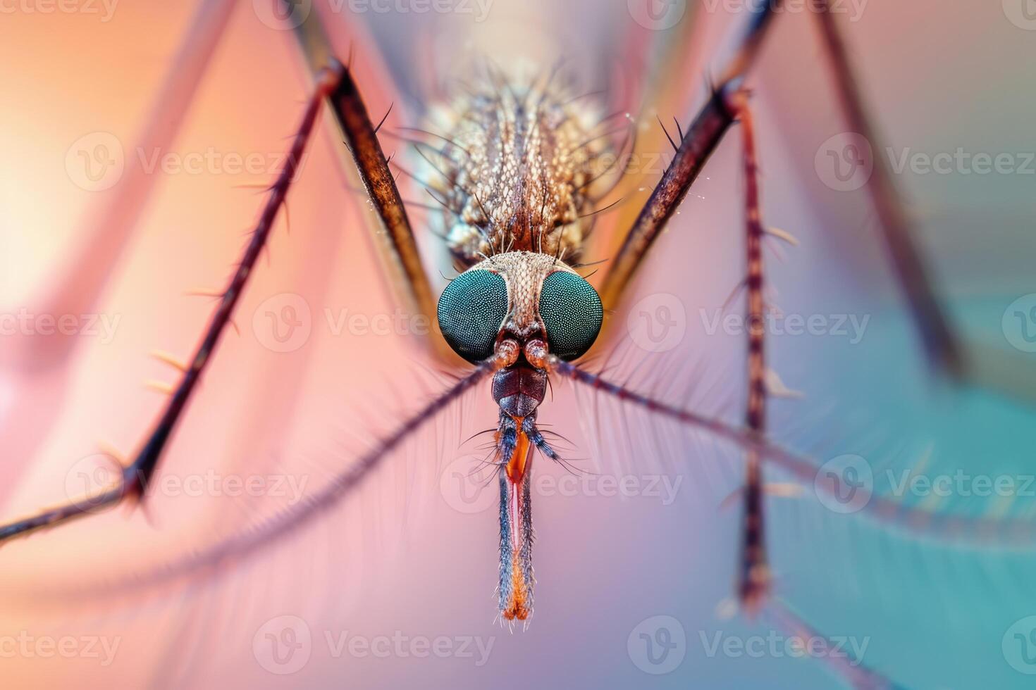 AI generated Generative AI, Close up photo of mosquito insect, macro photography, super detail