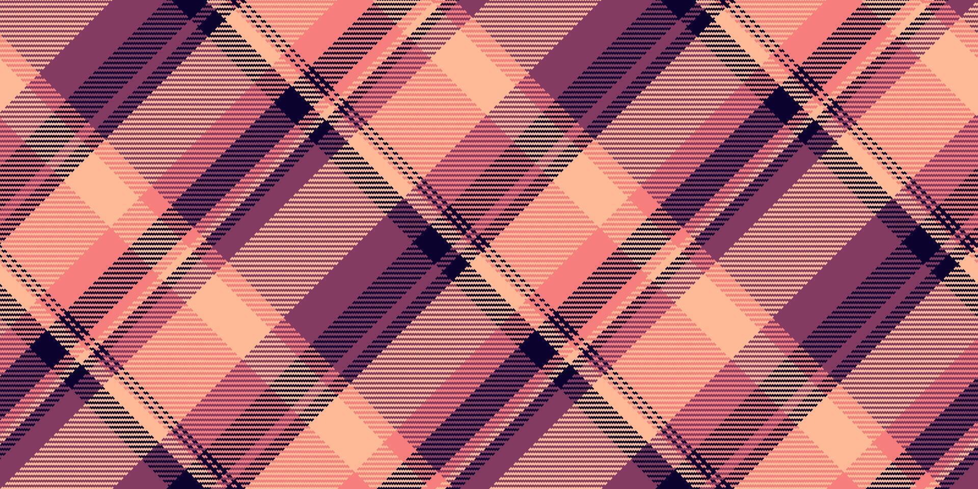 Revival fabric background tartan, stylish texture textile check. Easter pattern seamless vector plaid in orange and pink colors.