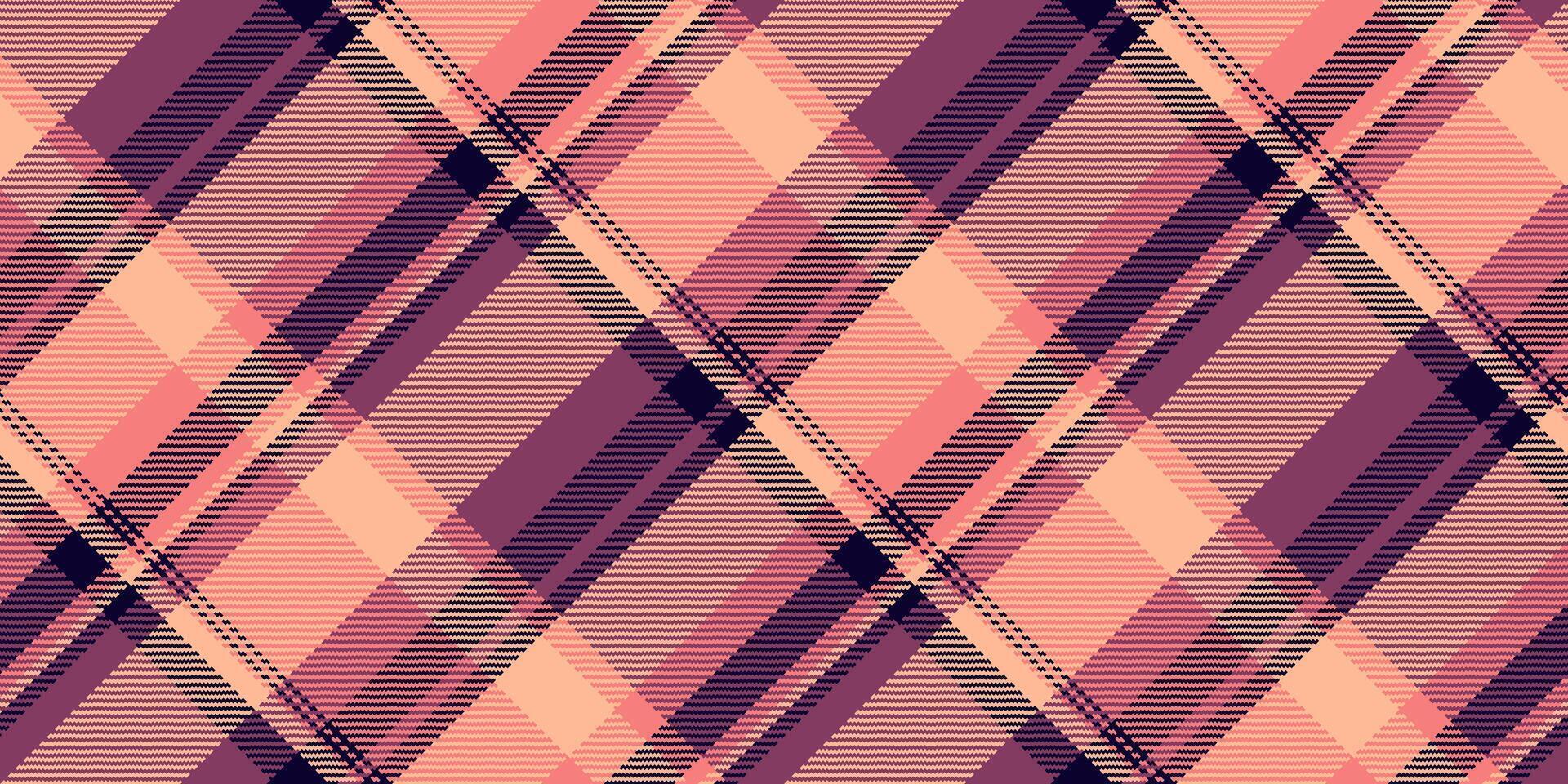 Revival fabric background tartan, stylish texture textile check. Easter pattern seamless vector plaid in orange and pink colors.