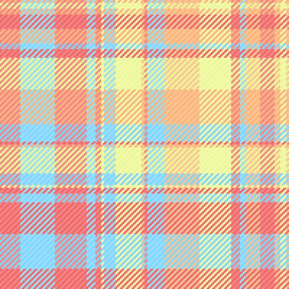 Textile seamless vector of plaid tartan background with a check fabric texture pattern.