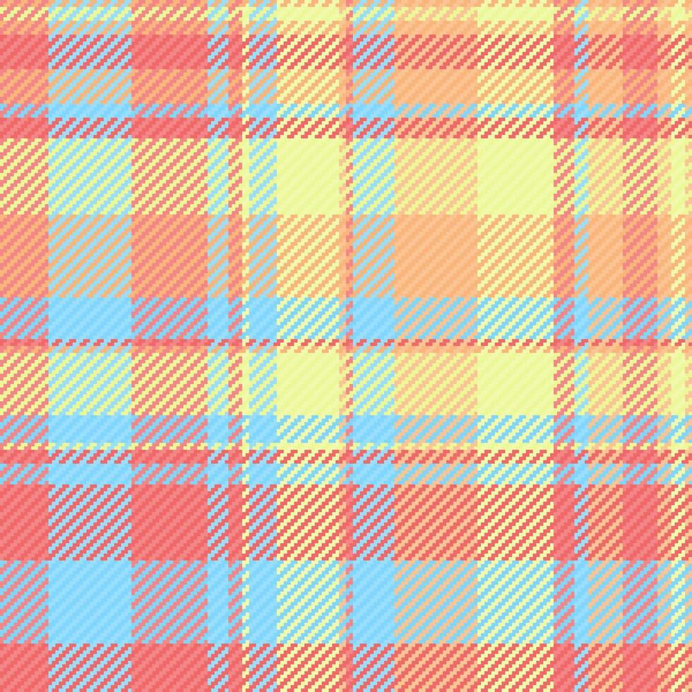 Textile seamless vector of plaid tartan background with a check fabric texture pattern.