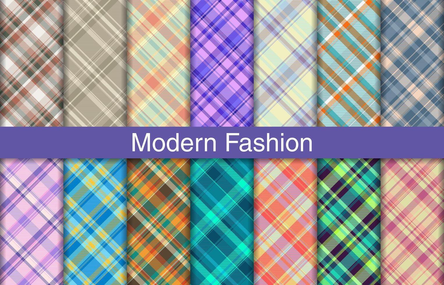 Modern plaid bundles, textile design, checkered fabric pattern for shirt, dress, suit, wrapping paper print, invitation and gift card. vector