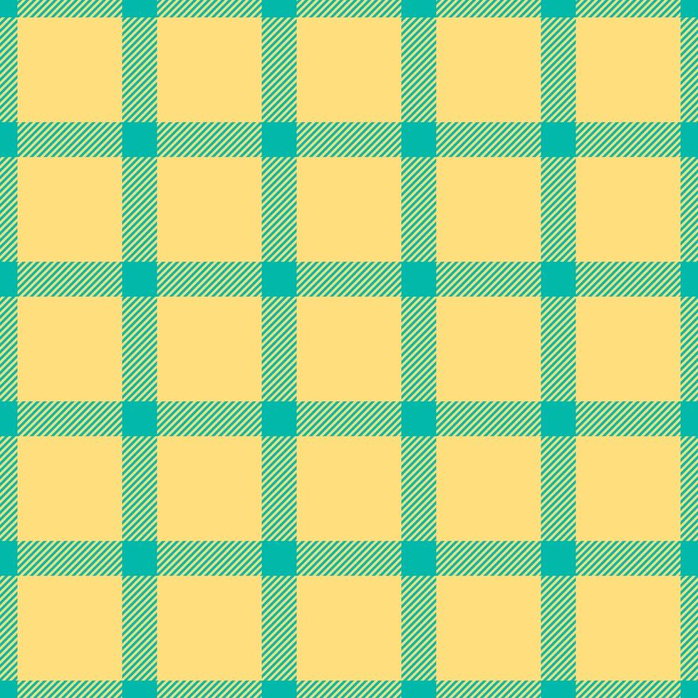 Effect tartan fabric background, xmas vector plaid check. Deep texture pattern textile seamless in teal and yellow colors.