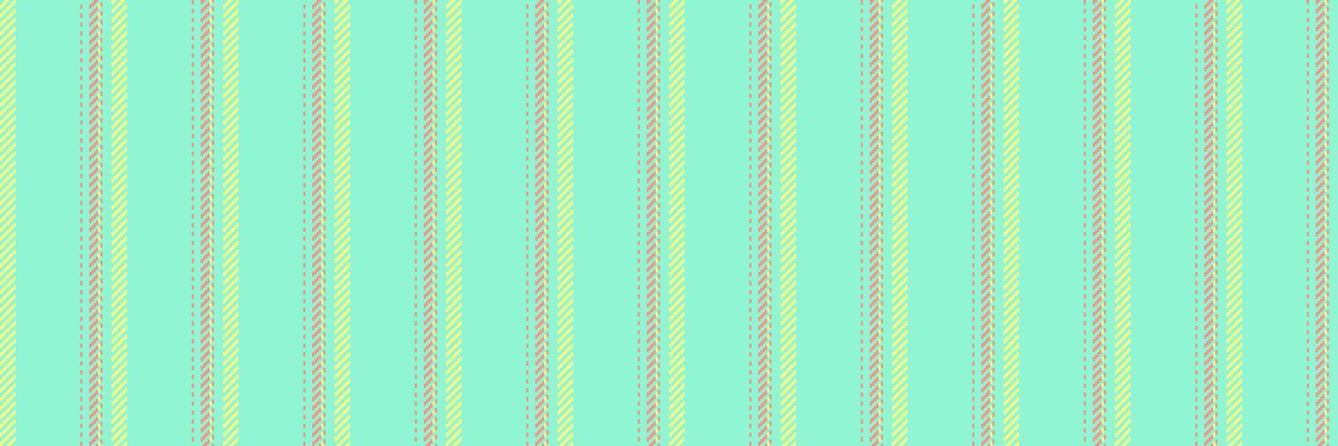 Rough texture pattern textile, dress fabric background seamless. Ornament vertical stripe vector lines in mint and yellow colors.