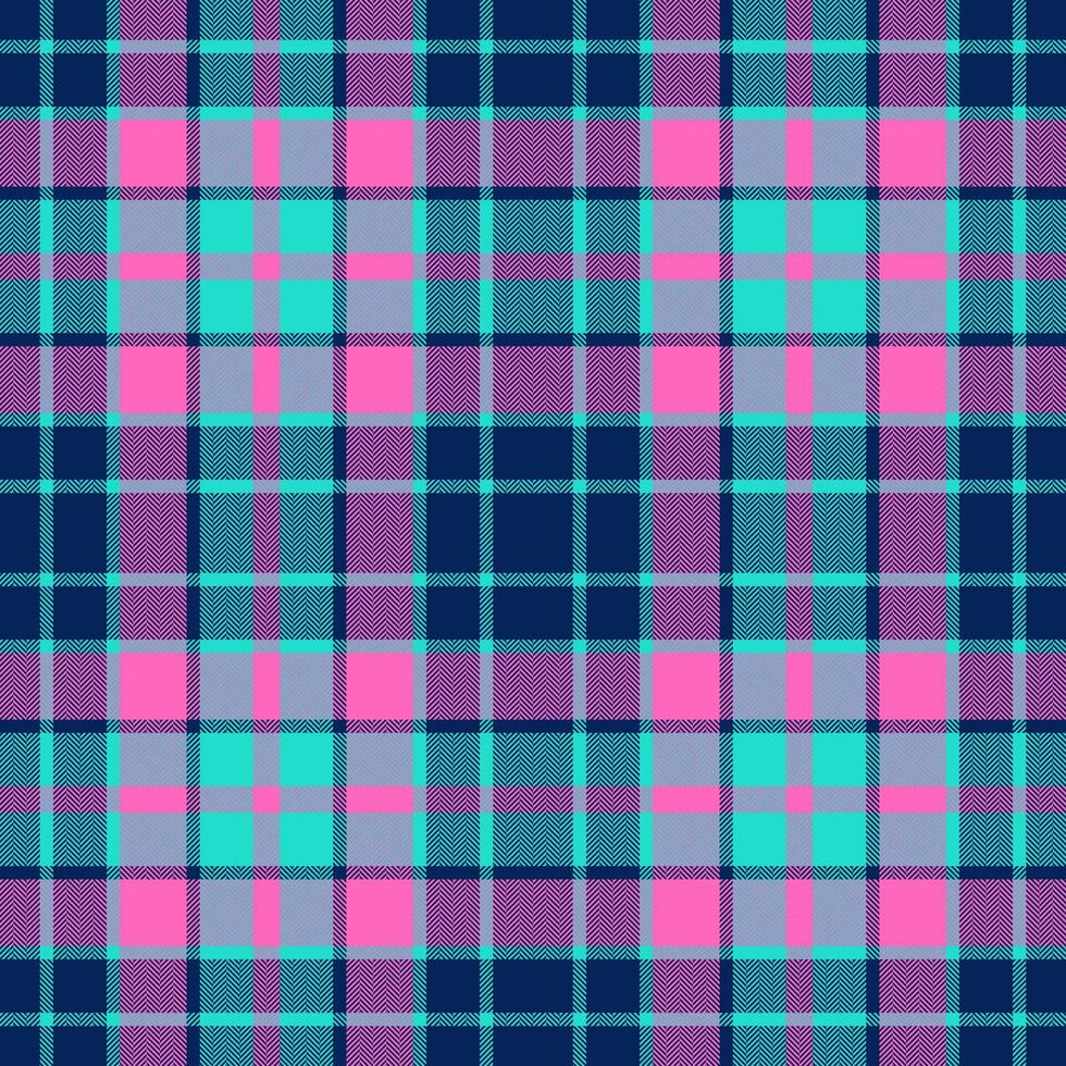 Plaid seamless pattern in blue. Check fabric texture. Vector textile print.