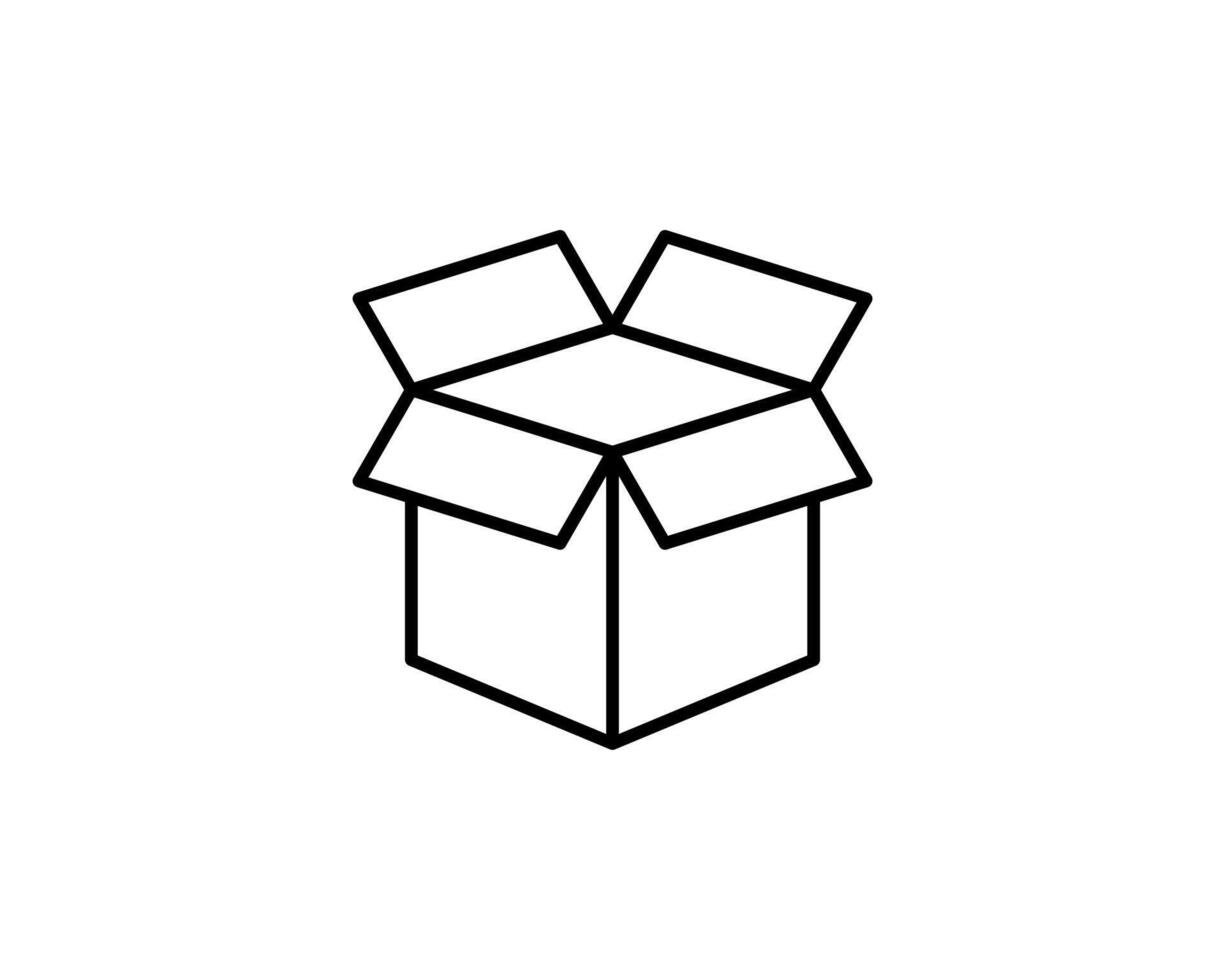 Delivery packaging vector icon. Cargo cardboard box icons. Carton package sign from line geometric shapes.