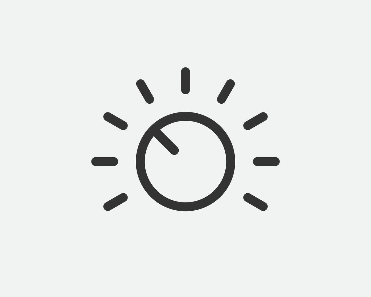 Light dimmer icon line trendy design. Electricity lamp saving energy sign. Black and white flat style. vector