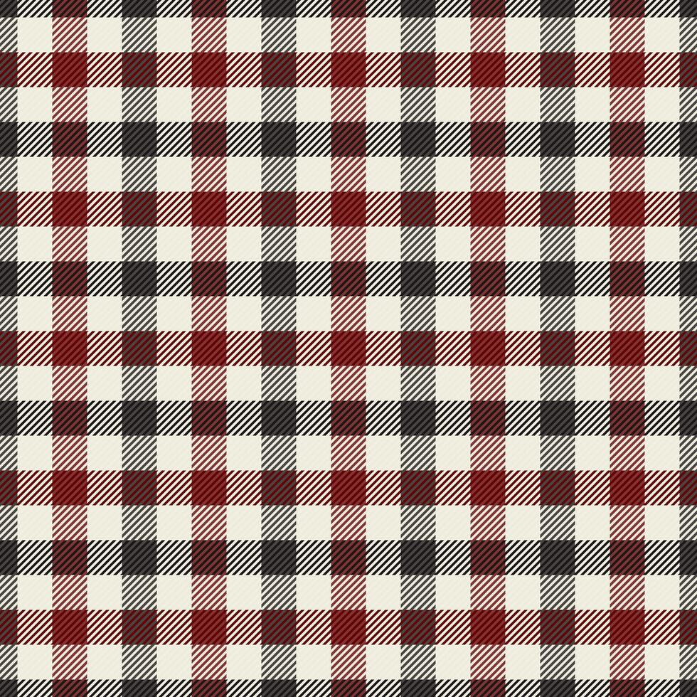 Deluxe check seamless texture, refresh plaid tartan fabric. Random textile vector background pattern in white and red colors.