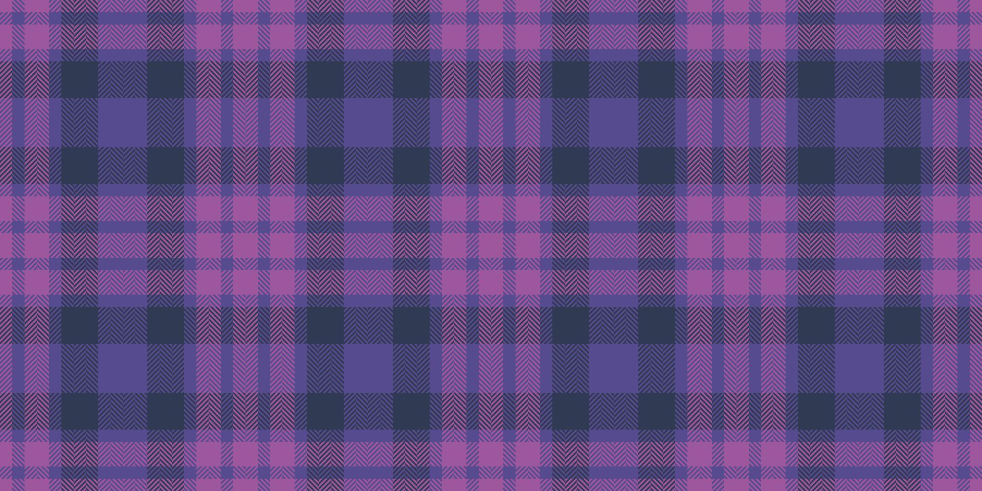 Mosaic textile tartan pattern, nostalgic vector fabric check. Bag background plaid texture seamless in indigo and magenta colors.