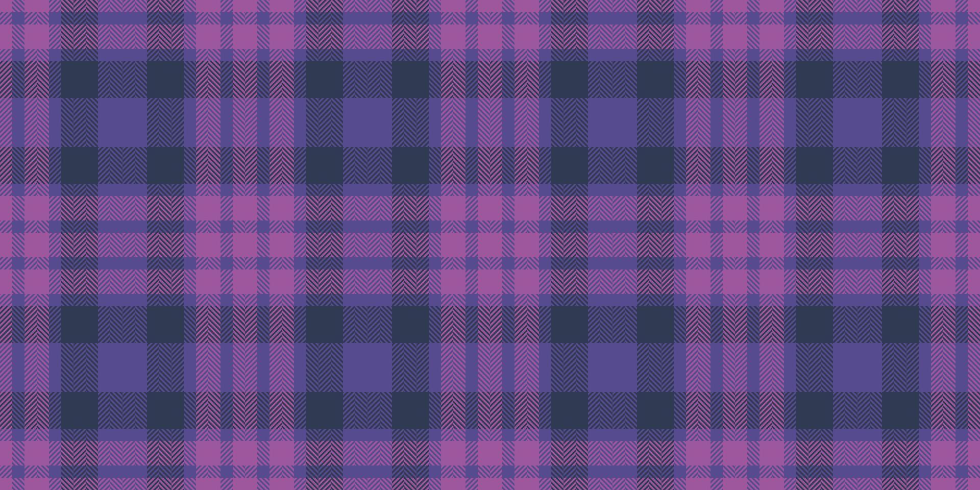 Mosaic textile tartan pattern, nostalgic vector fabric check. Bag background plaid texture seamless in indigo and magenta colors.