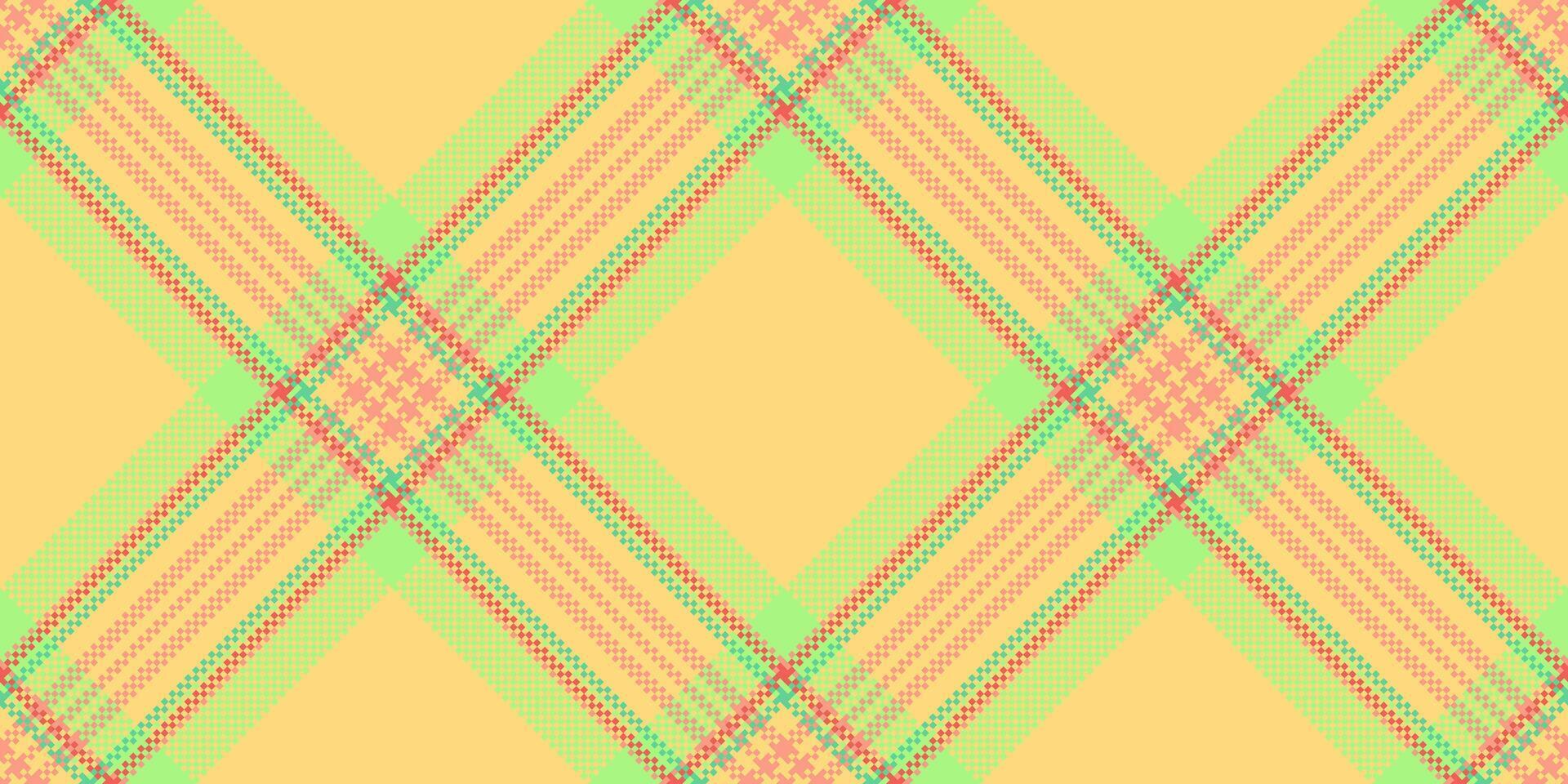 Seasonal plaid check background, ceremony fabric tartan vector. Checkered seamless texture textile pattern in amber and green colors. vector