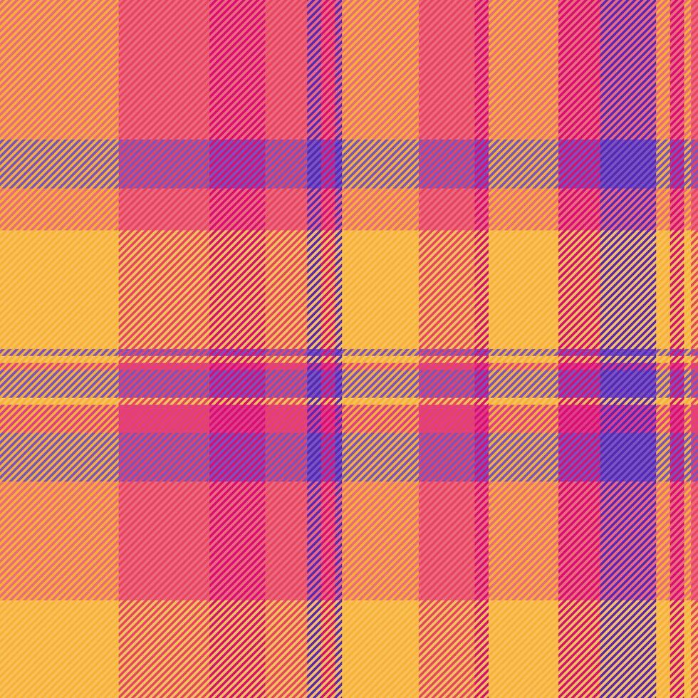 Check textile tartan of plaid background fabric with a texture seamless vector pattern.