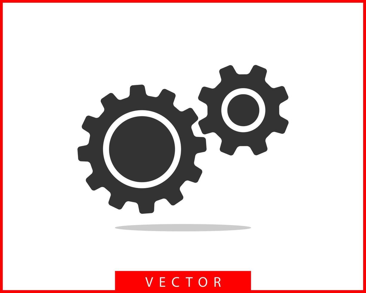 Metal gears and cogs vector. Gear icon flat design. Mechanism wheels logo. Cogwheel concept template. vector