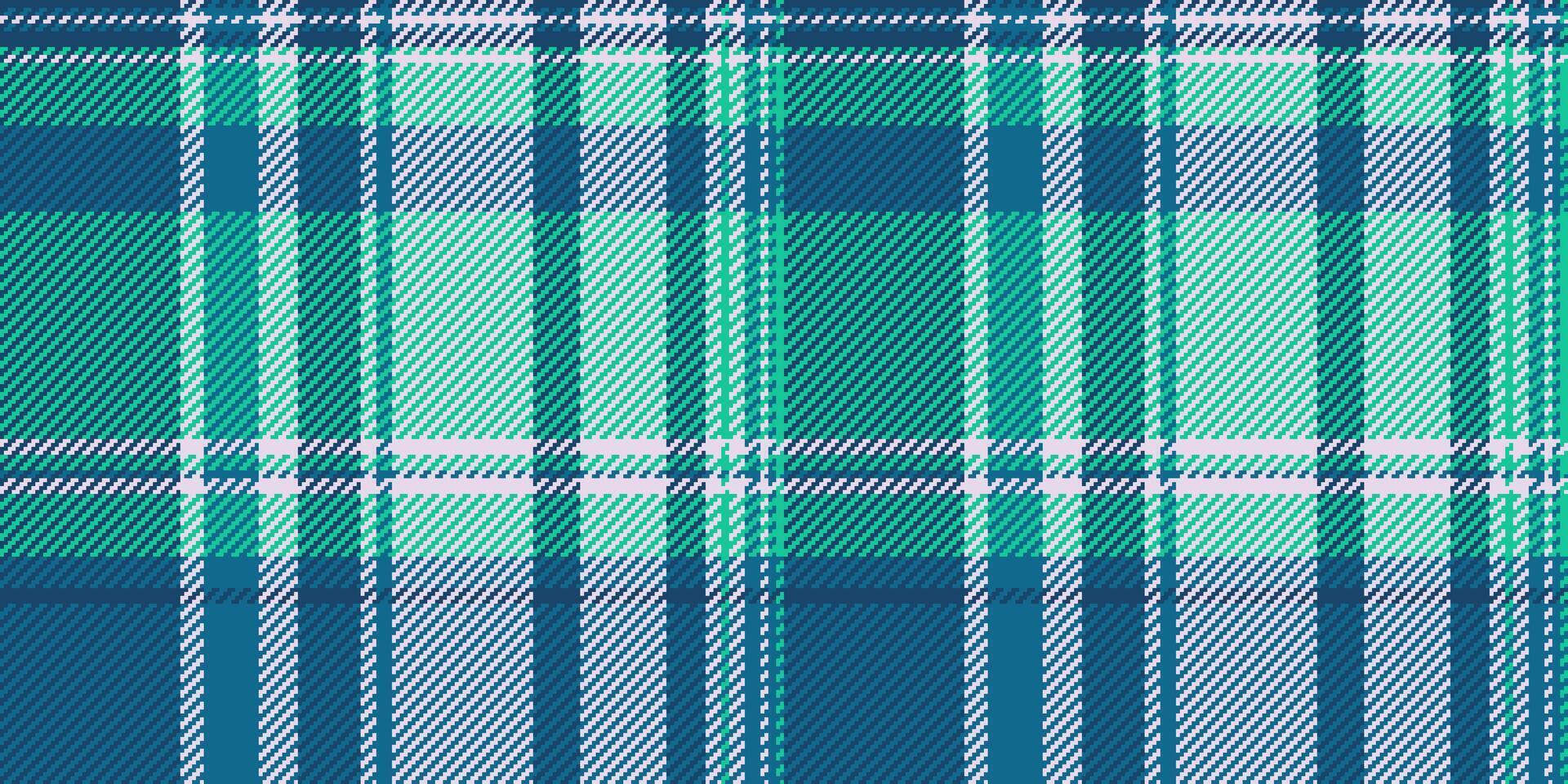 Stitch tartan texture vector, infinity pattern fabric background. Italian textile seamless check plaid in cyan and teal colors. vector