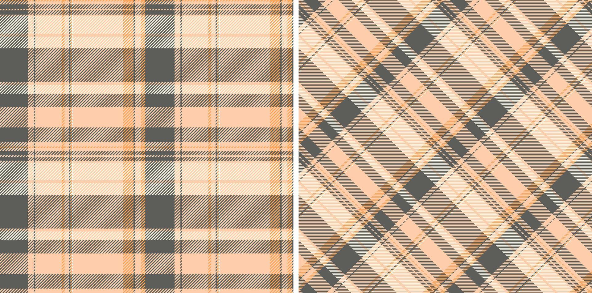 Seamless texture vector of background plaid pattern with a tartan check textile fabric. Set in fall colors in creative gift paper ideas.
