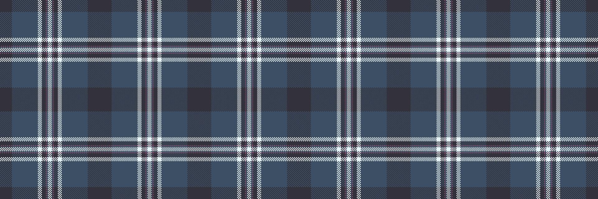 Dress vector texture tartan, strip textile background seamless. Top check fabric plaid pattern in blue and dark colors.