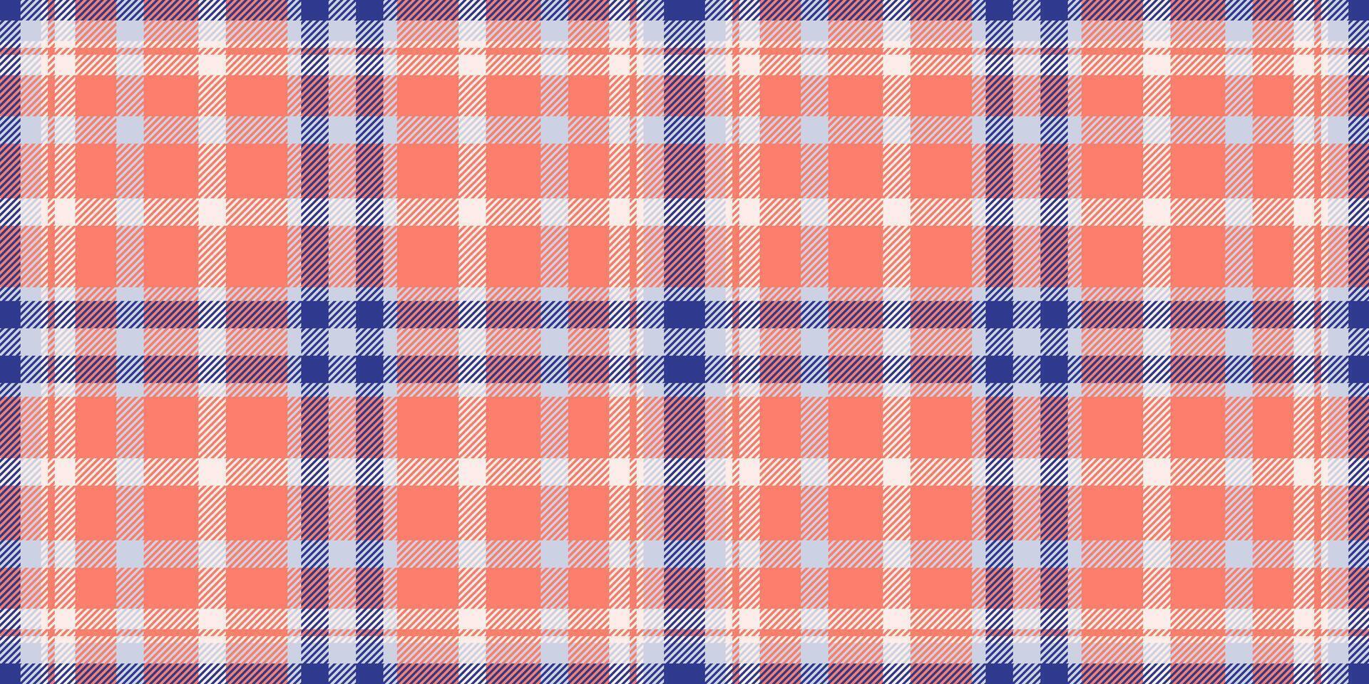 November texture check plaid, designs fabric textile pattern. Bed vector tartan seamless background in salmon and light colors.