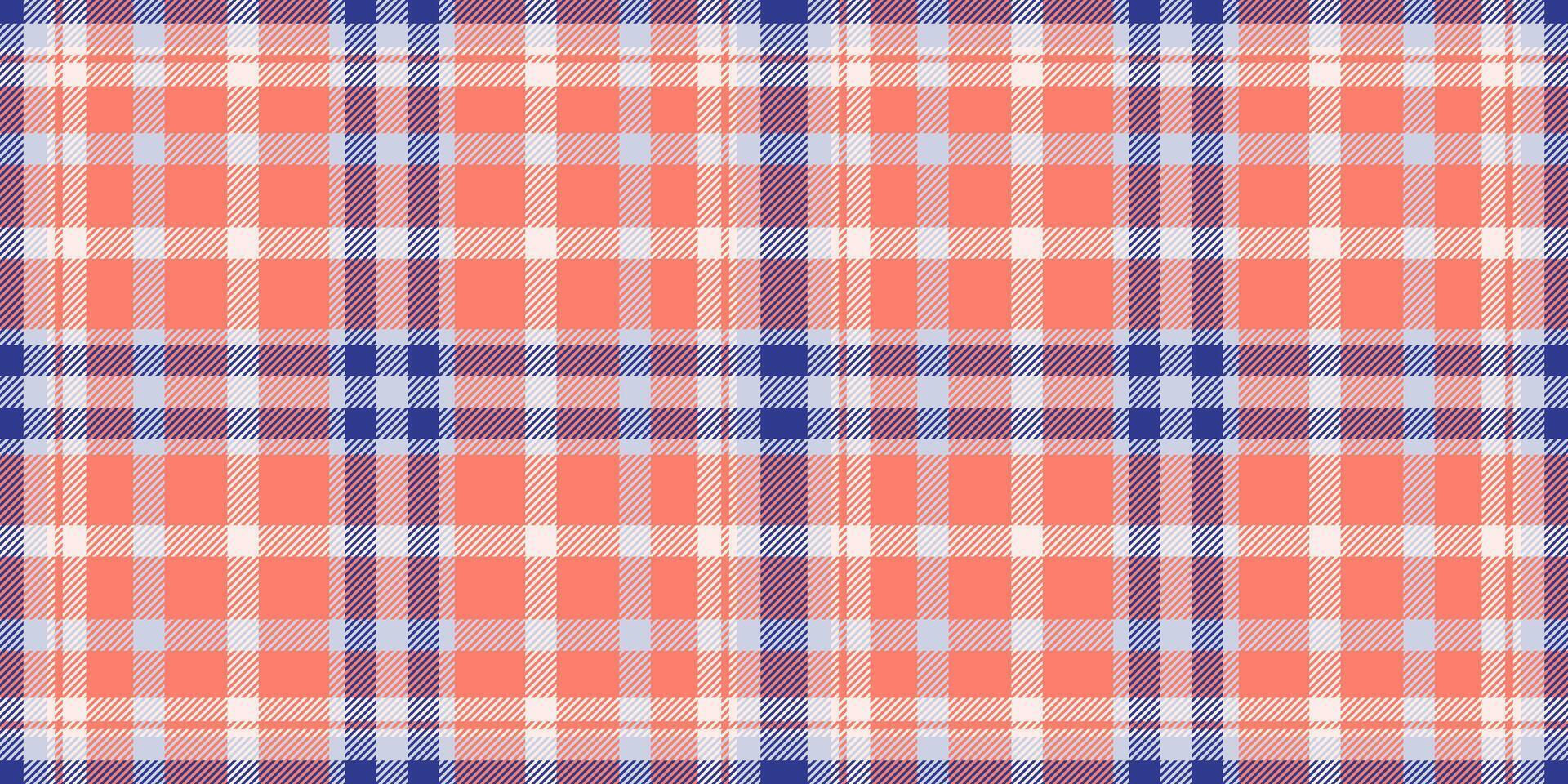 November texture check plaid, designs fabric textile pattern. Bed vector tartan seamless background in salmon and light colors.