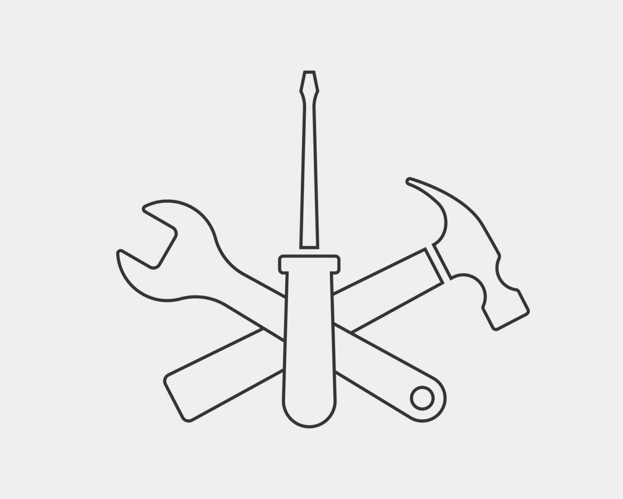 Tools vector wrench icon. Spanner logo design element. Key tool isolated on white background.