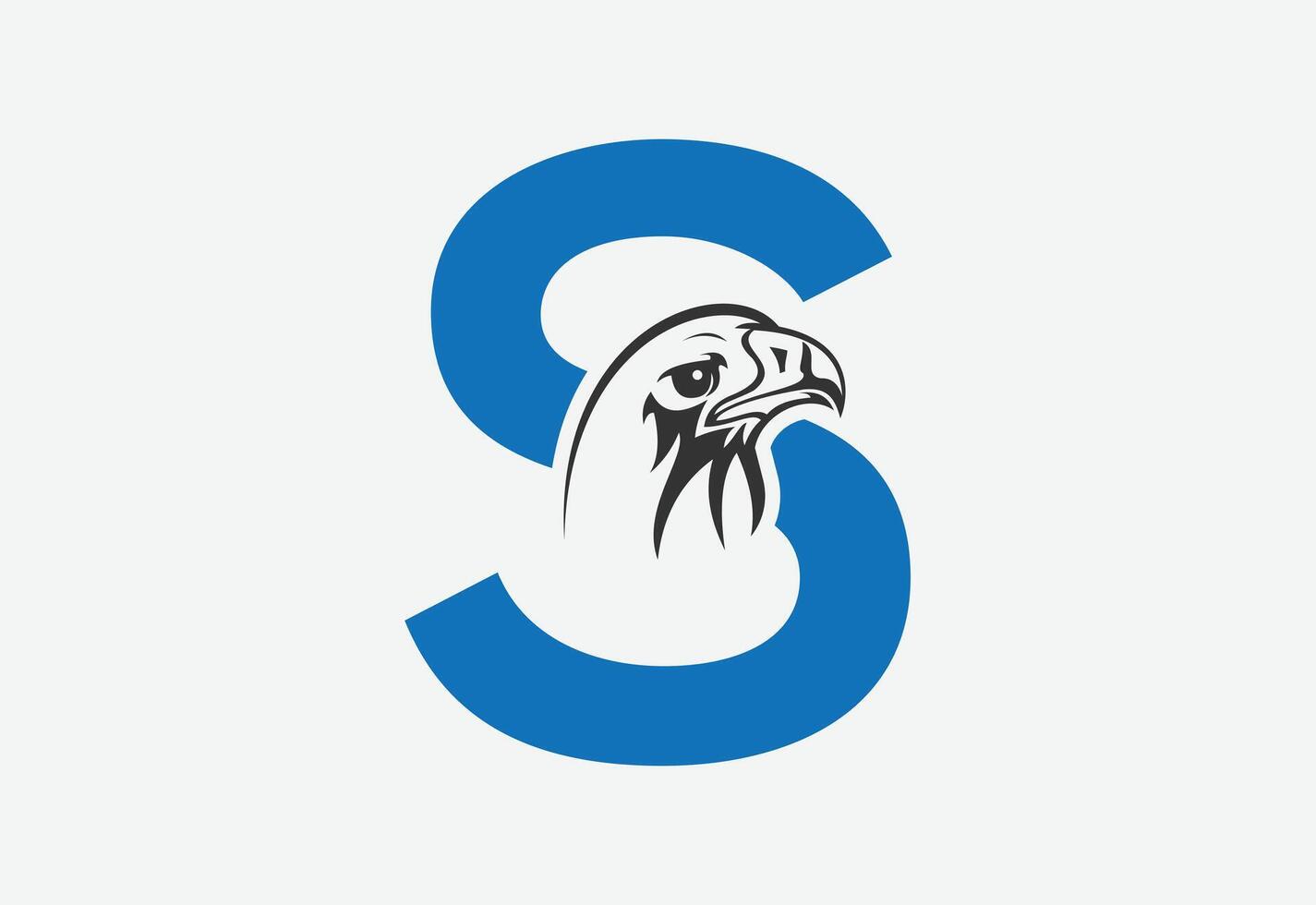 High quality illustration of a eagle head with latter S for logo and icons vector