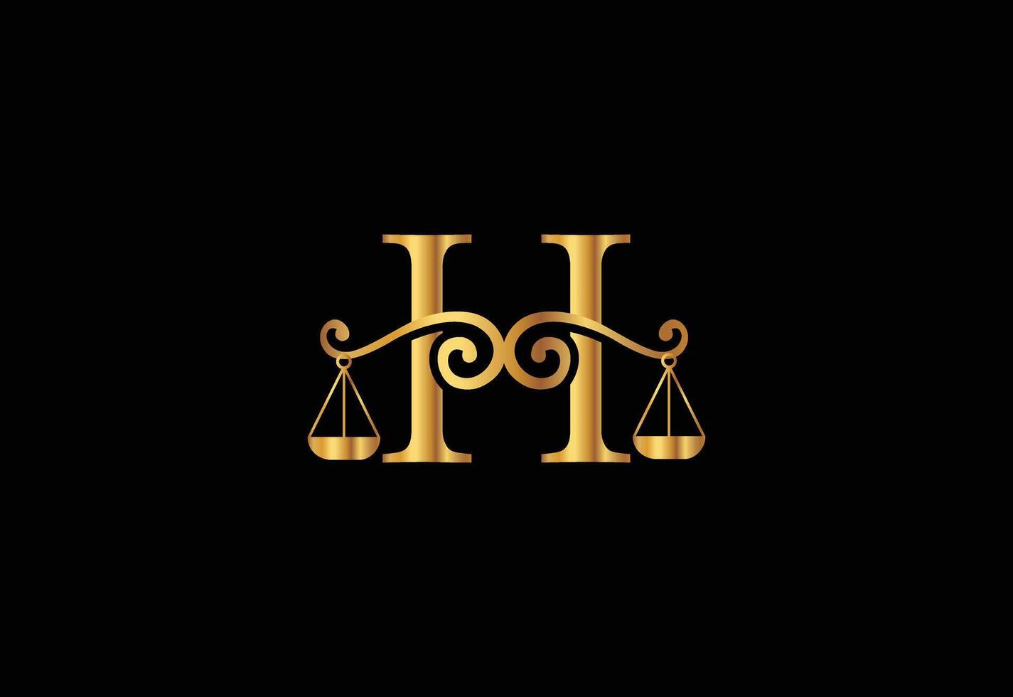 Low firm logo with latter H vector template, Justice logo, Equality, judgement logo vector illustration