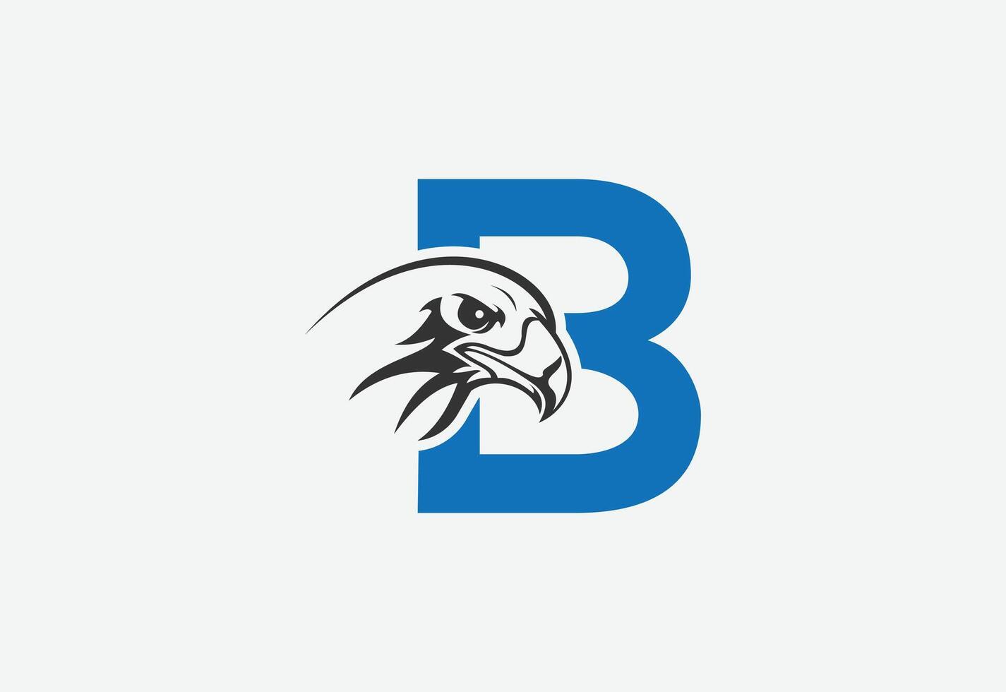 High quality illustration of a eagle head with latter B  for logo and icons vector