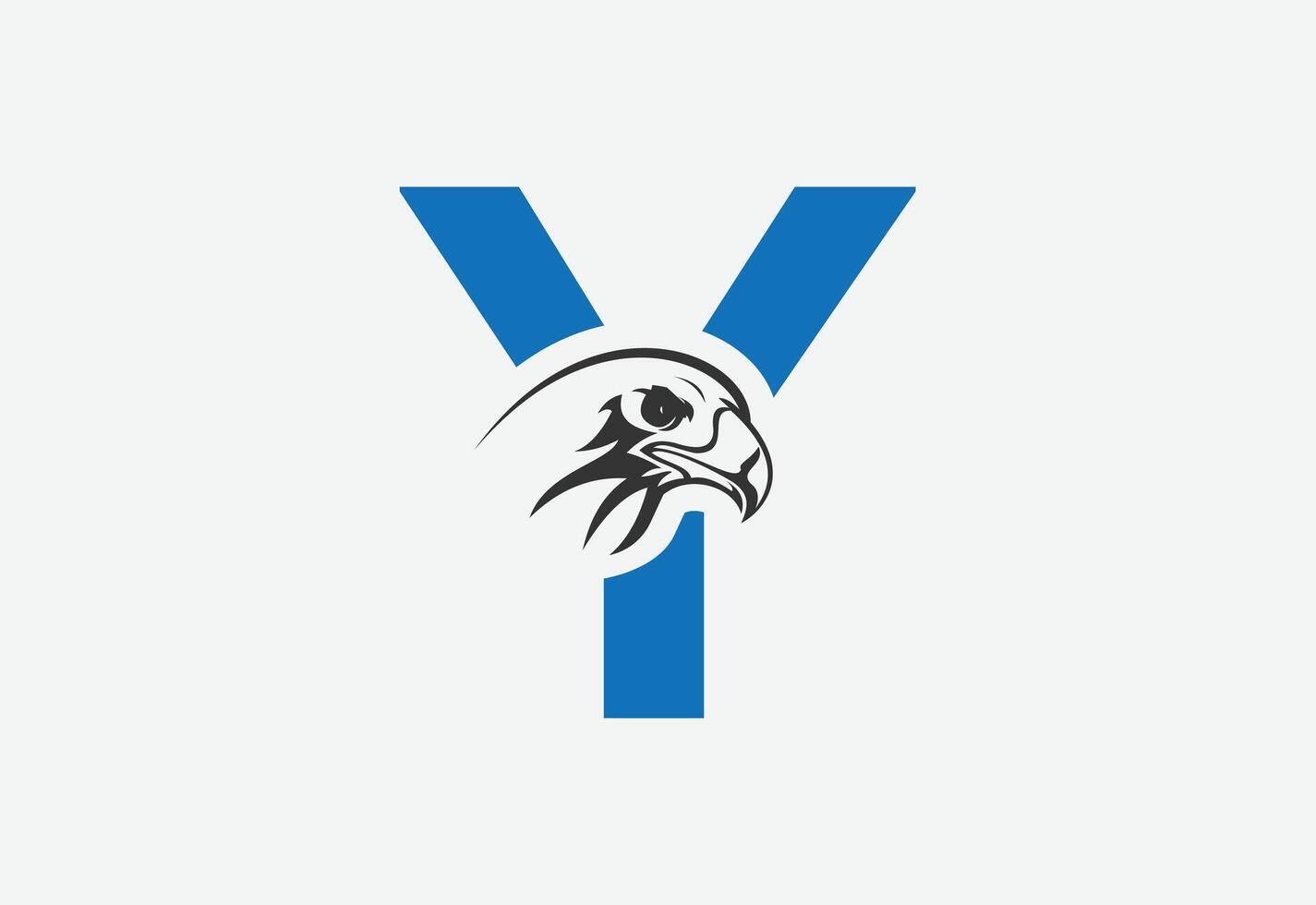 High quality illustration of a eagle head with latter Y for logo and icons vector