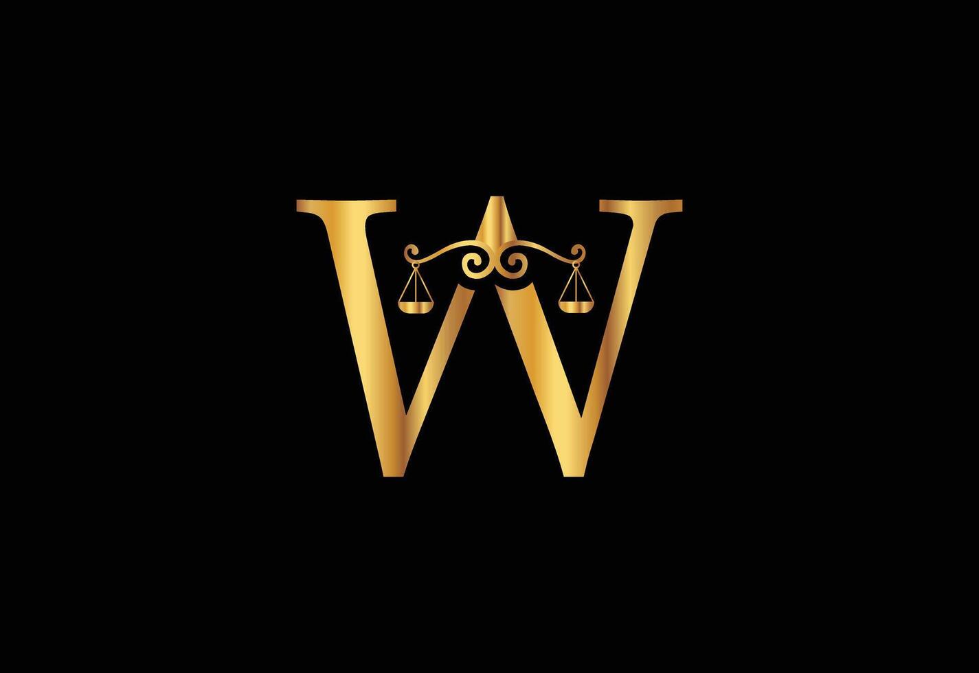 Low firm logo with latter W vector template, Justice logo, Equality, judgement logo vector illustration