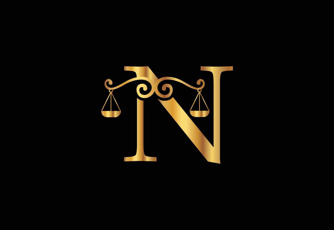 Low firm logo with latter N vector template, Justice logo, Equality, judgement logo vector illustration