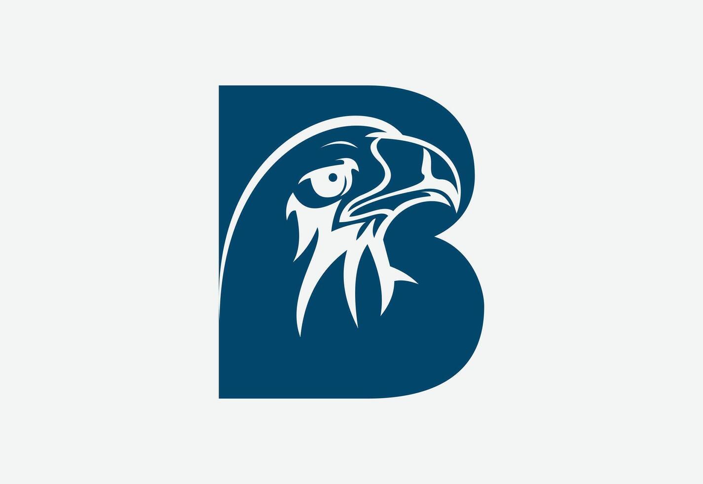 High quality illustration of a eagle head with latter B  for logo and icons vector